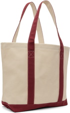 Sporty & Rich Beige & Red Club Two Tone Tote