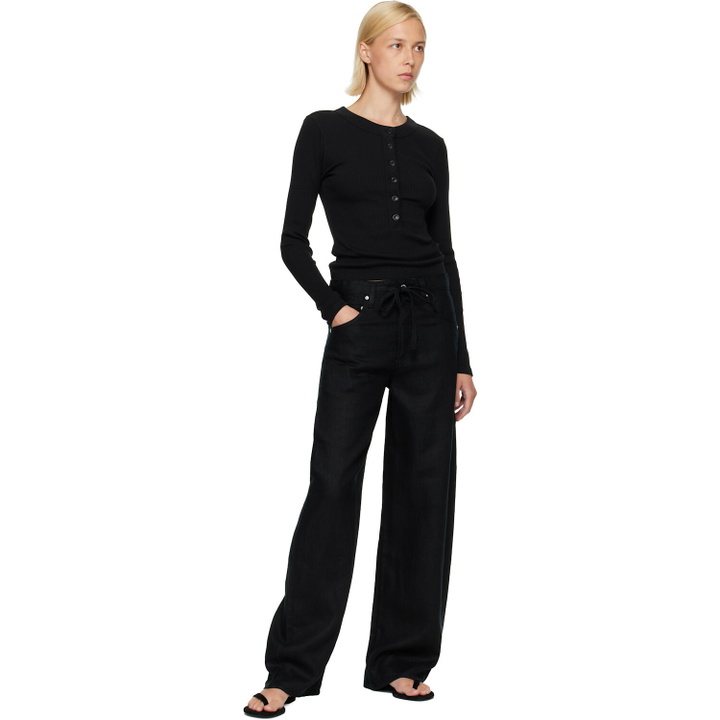 Photo: Proenza Schouler Black Tee Strappy Flat Sandals