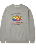 VETEMENTS - Printed Cotton-Blend Jersey Sweatshirt - Gray