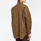 Samsøe Samsøe Women's Leather Shirt Jacket in Cub