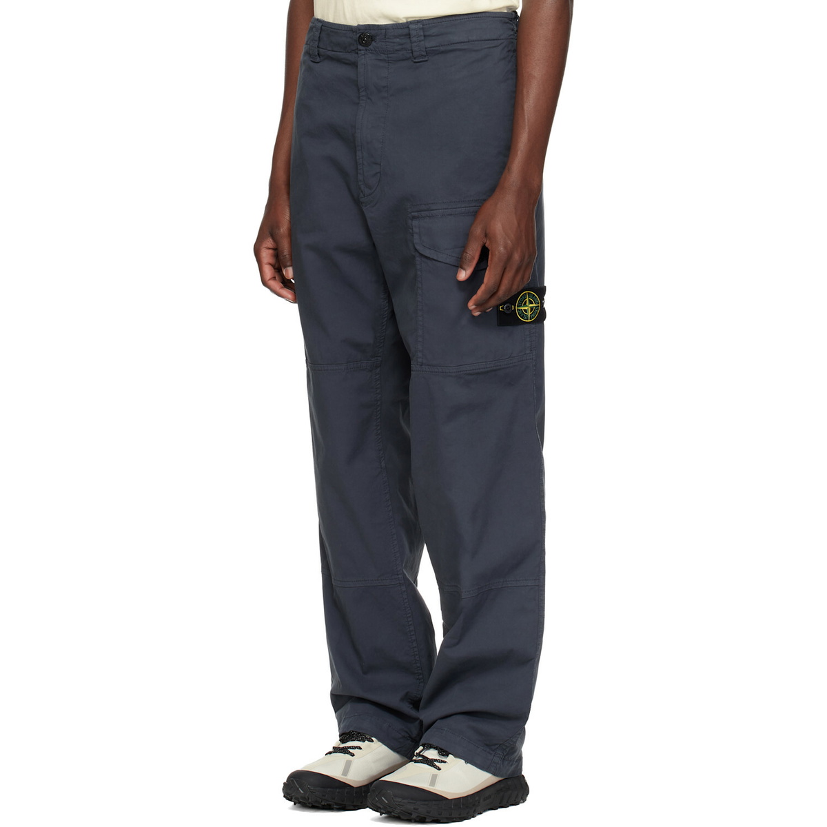 Stone Island Navy 3100002 Stretch Organic Cotton Twill Cargo Pants