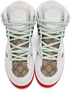 Gucci White 'Gucci Basket' Interlocking G Sneakers