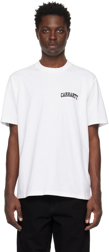 Photo: Carhartt Work In Progress White University Script T-Shirt