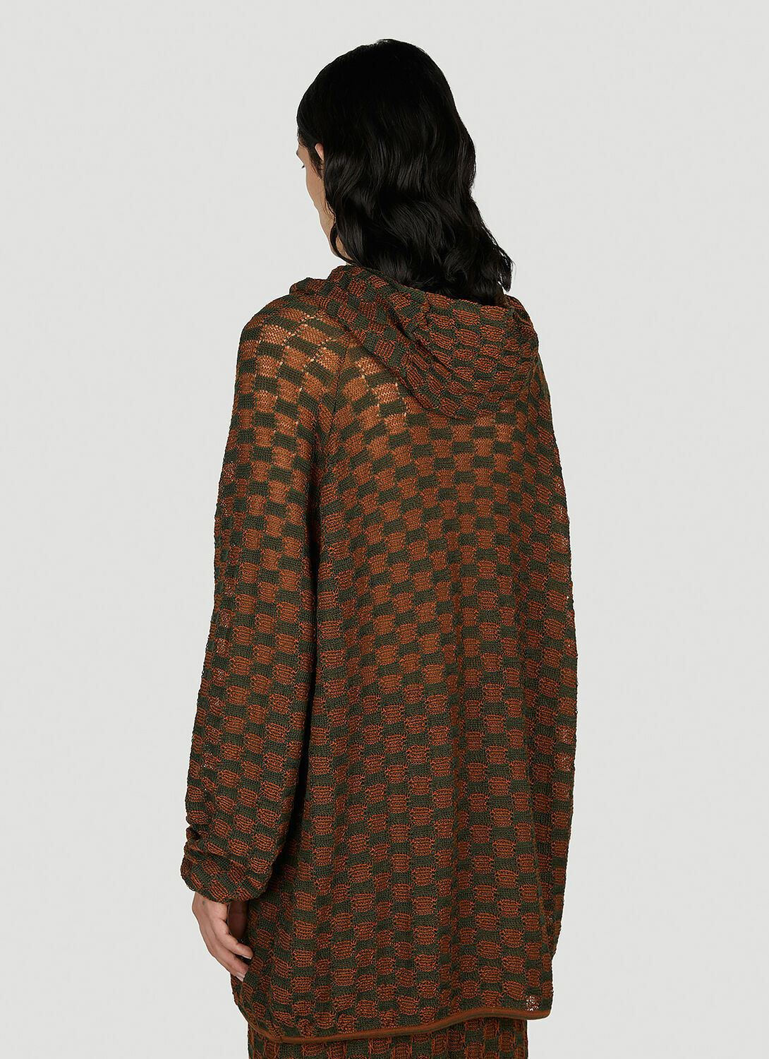 Isa Boulder Check Knit Hooded Sweater