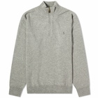 Polo Ralph Lauren Men's Lambswool Half Zip Knit in Fawn Grey Heather