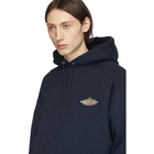 Balenciaga Navy Brushed Logo Hoodie