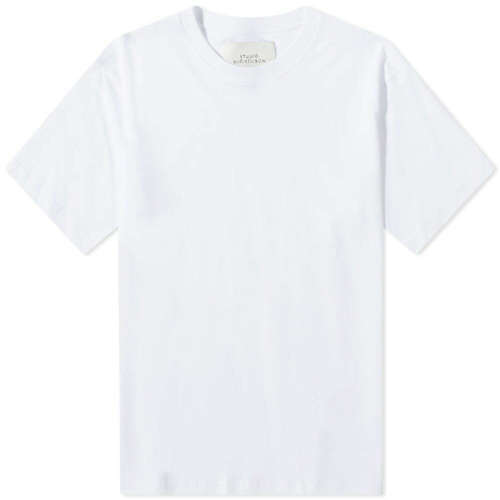 Photo: Studio Nicholson Men's Bric Logo T-Shirt in Off White