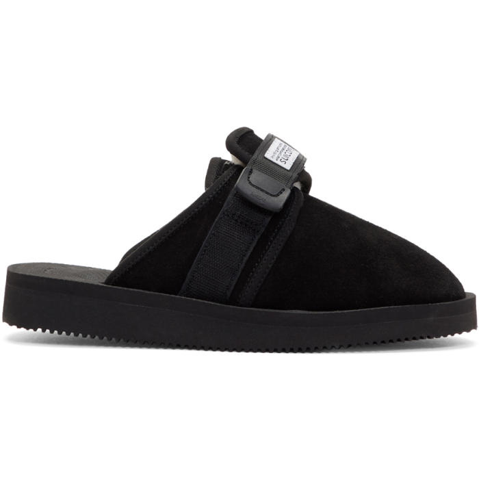 Photo: Suicoke Black Suede and Shearling Zavo-M Slippers