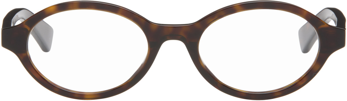 Bottega Veneta Brown Classic Oval Glasses