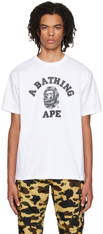 Photo: BAPE White ABC Camo College T-Shirt