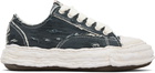 Maison MIHARA YASUHIRO Black 'Peterson23' OG Sole Ripped Overdye Canvas Sneakers