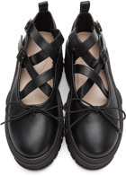 Simone Rocha Black Leather Platform Track Sole Ballerina Sneakers