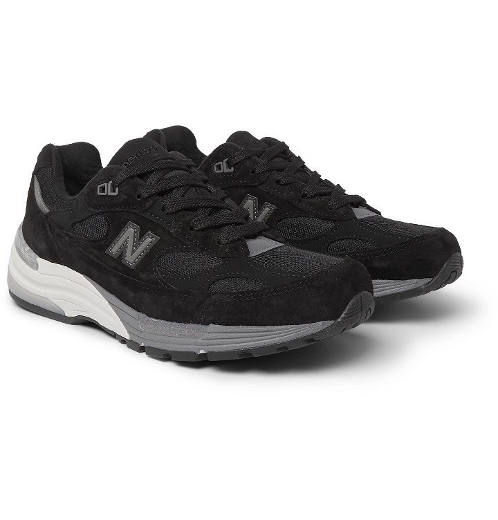 Photo: New Balance - M992 Suede, Nubuck and Mesh Sneakers - Black
