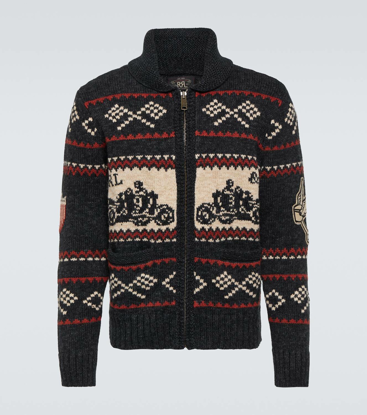 RRL Cotton and wool zip-up cardigan