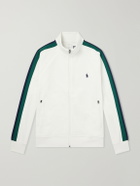 Polo Ralph Lauren - Logo-Embroidered Striped Cotton-Jersey Zip-Up Sweatshirt - White
