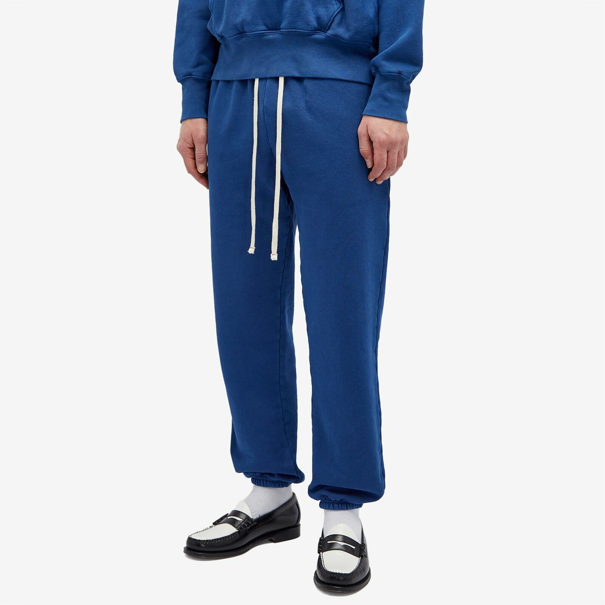 Les Tien Men's Heavyweight Classic Sweat Pants in Washed Blue 42