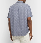 Club Monaco - Slim-Fit Printed Cotton-Chambray Shirt - Navy