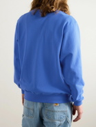 thisisneverthat - Logo-Embroidered Cotton-Jersey Sweatshirt - Blue