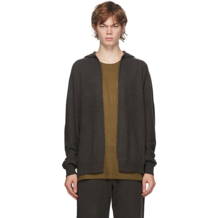 Photo: Frenckenberger Green Cashmere Open Front Hoodie