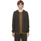 Frenckenberger Green Cashmere Open Front Hoodie