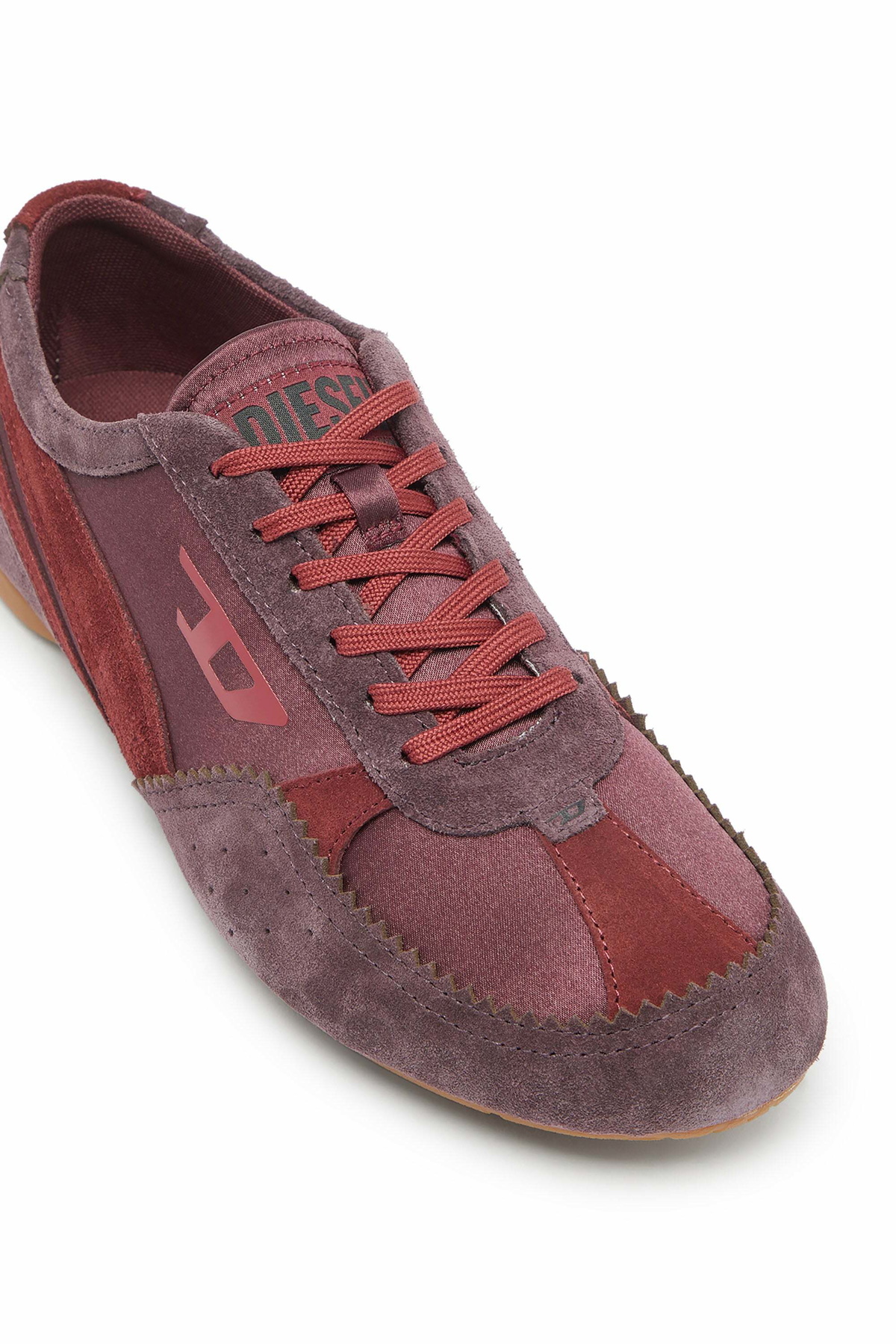 Diesel D-Mile-Flat sneakers with suede overlays - Sneakers Womens in Red