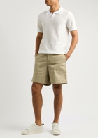Frame Patch Traveler Cotton Shorts Beige