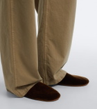 The Row Ponti velvet slip-on shoes