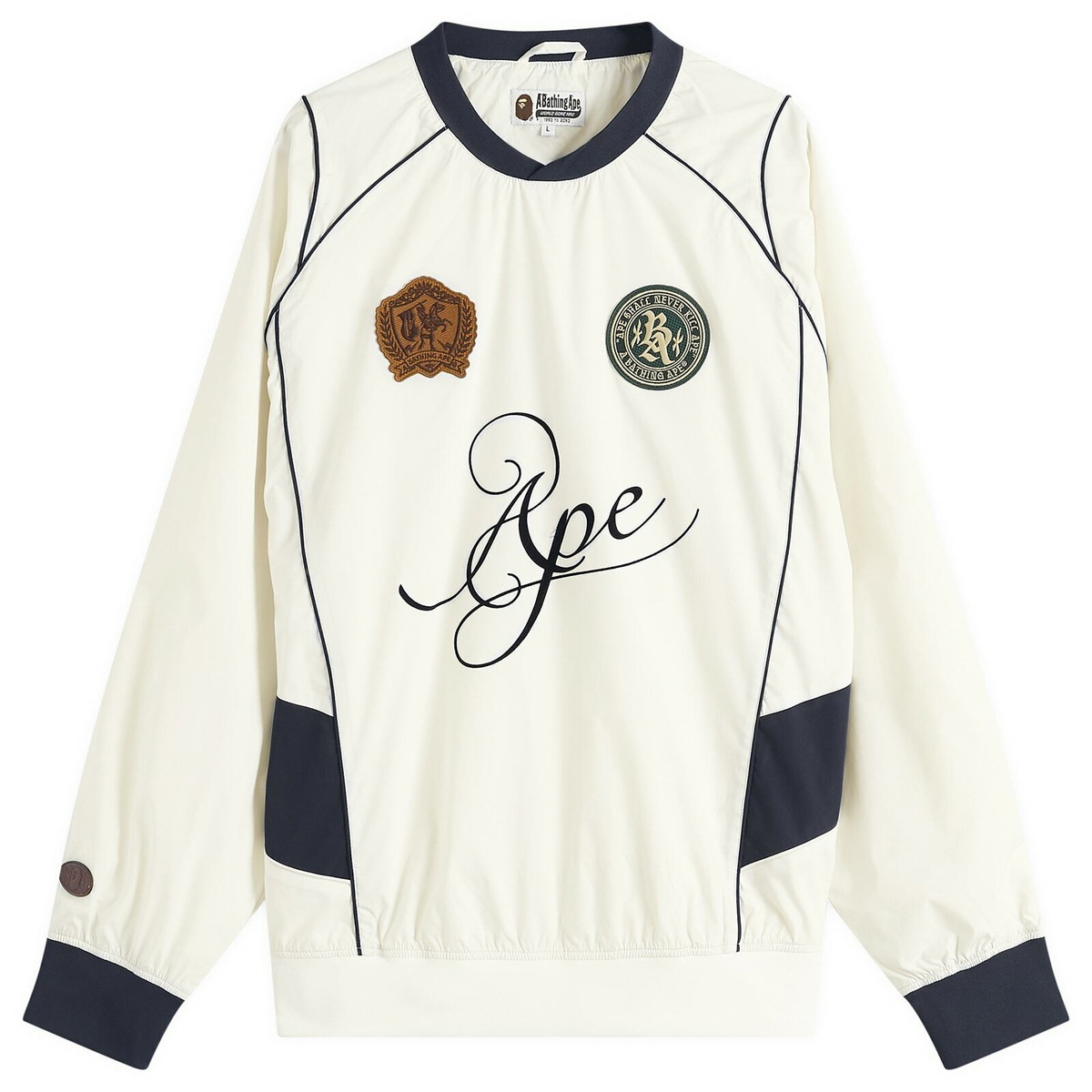 A Bathing Ape Men's Multi Logo Relaxed Fit Pullover in White