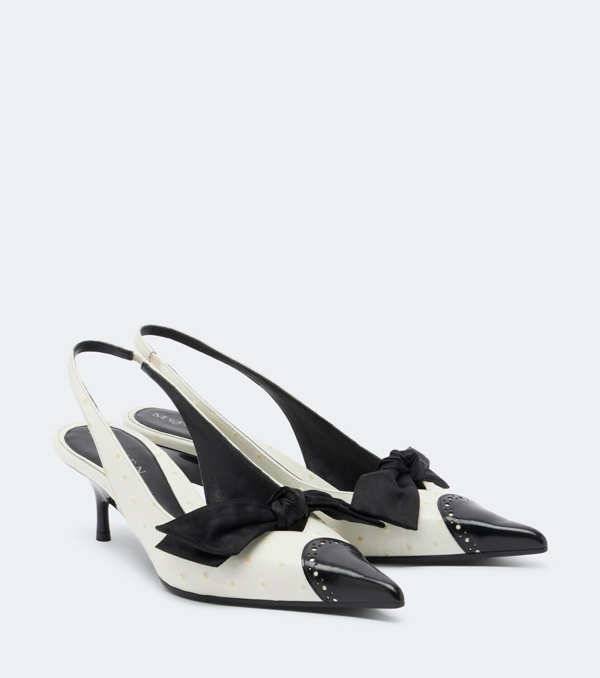 McQueen Koko bow-detail leather slingback pumps