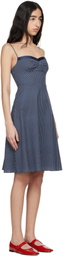 GUIZIO Navy Margaux Midi Dress