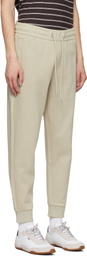 BOSS Beige Stretch-Cotton Cuffed Hems Track Pants