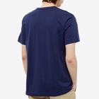 Comme des Garçons Play Men's Text Logo T-Shirt in Navy