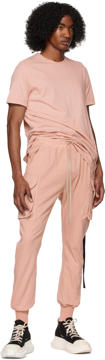 Pink Ribbed and Cuffed Woven Cargo Pants