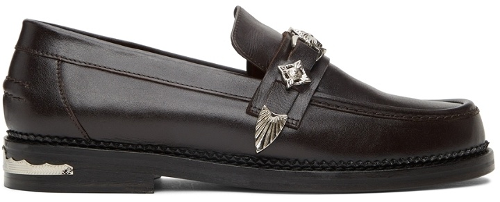 Photo: Toga Virilis SSENSE Exclusive Brown Leather Loafers