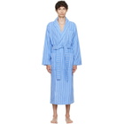 Tekla Blue & White Terry Classic Bathrobe