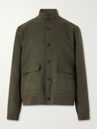 Mr P. - Linen-Twill Harrington Jacket - Green