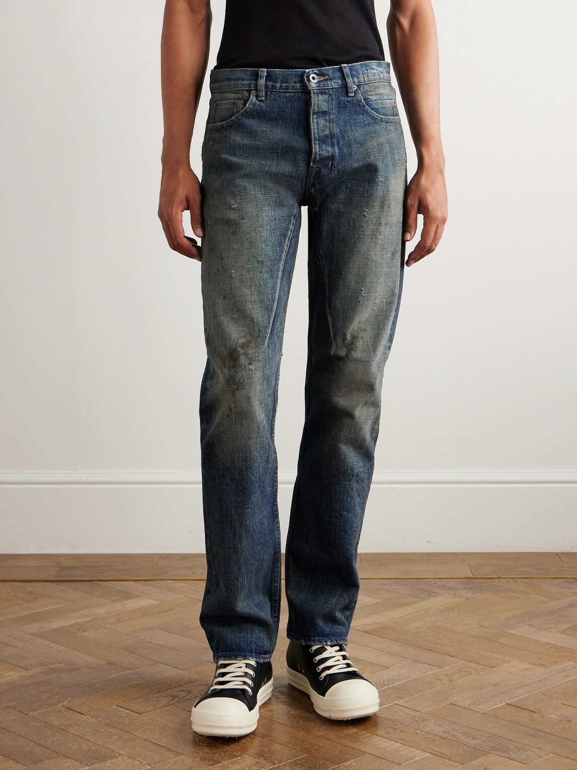DRKSHDW by Rick Owens - DRKSHDW Kurdt Straight-Leg Distressed Jeans - Blue