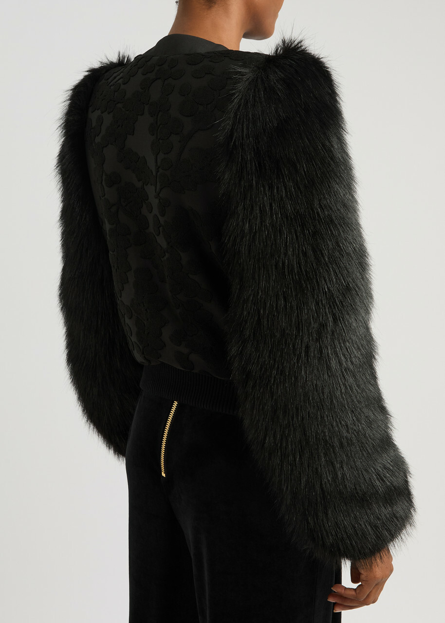 ジャケット・アウター BALMAIN Fur coat Balmain x H&M RARE Leather / Faux Fur Jacket / Coat Black Green