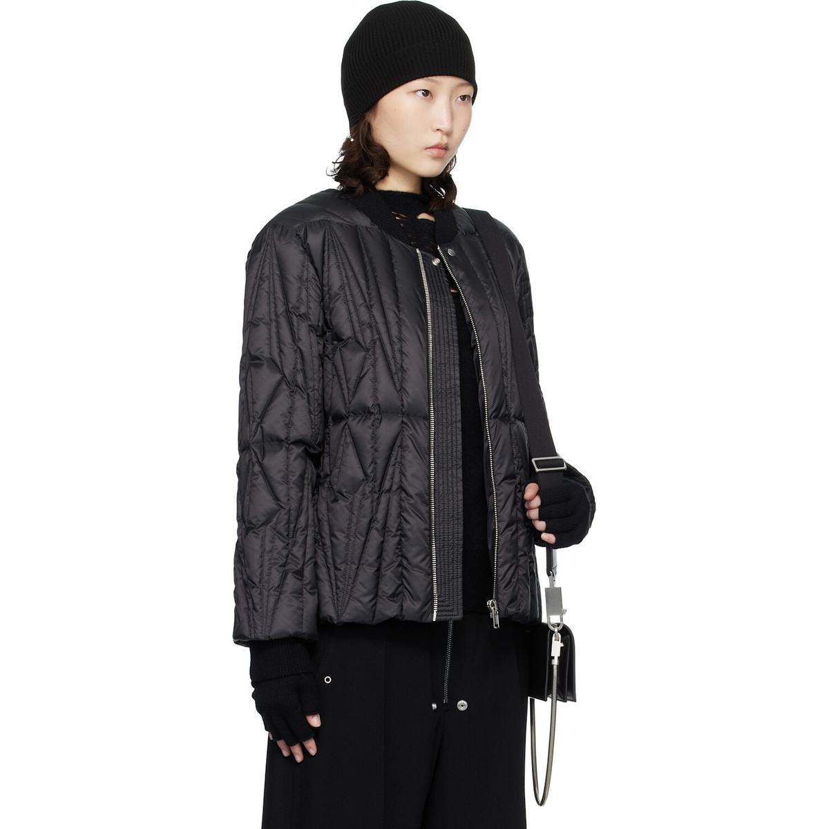 Rick Owens Moncler + Rick Owens Black Geocamo Flight Down Jacket