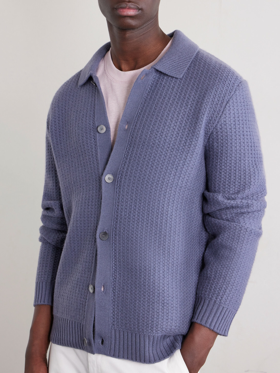 Mr P. - Textured Wool and Cashmere-Blend Overshirt - Blue