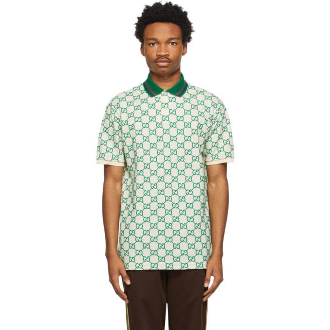 Photo: Gucci Off-White and Green GG Polo