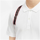 Alexander McQueen Men's Tape Logo Harness Polo Shirt in White