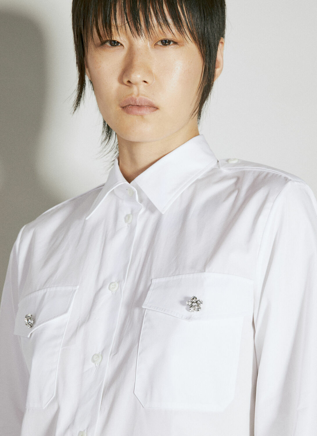 Prada Classic Shirt With Embellished Buttons