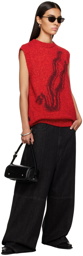 LU'U DAN Red Intarsia Vest