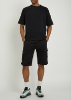 C.P. Company Logo Stretch-cotton Cargo Shorts Black