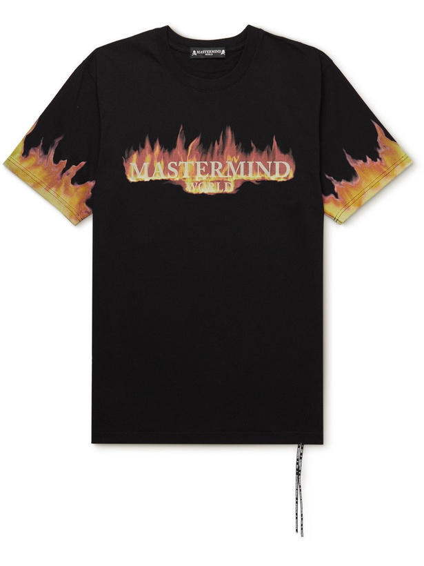 Photo: Mastermind World - Logo-Print Cotton-Jersey T-Shirt - Black