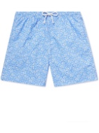 Anderson & Sheppard - Mid-Length Floral-Print Swim Shorts - Blue