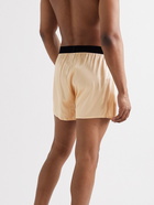 TOM FORD - Velvet-Trimmed Stretch-Silk Satin Boxer Briefs - Neutrals