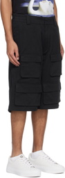 MISBHV Black Cargo Pocket Shorts