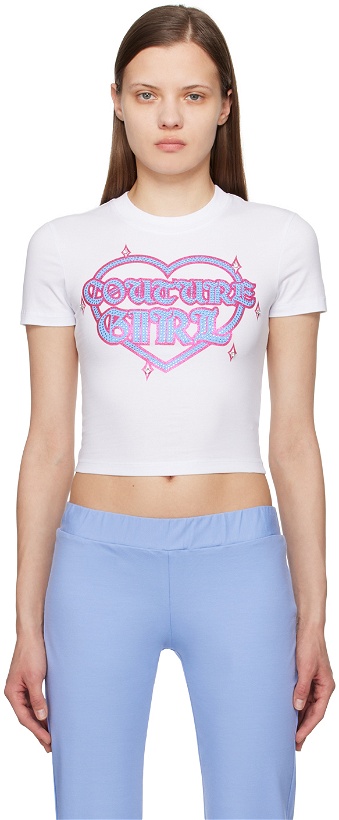 Photo: Versace Jeans Couture White Crystal-Cut T-Shirt